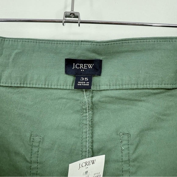 J. Crew Lizzie Linen Cotton High-rise Patch-pocket Wide Leg Pant Green Size 35 - Picture 8 of 15